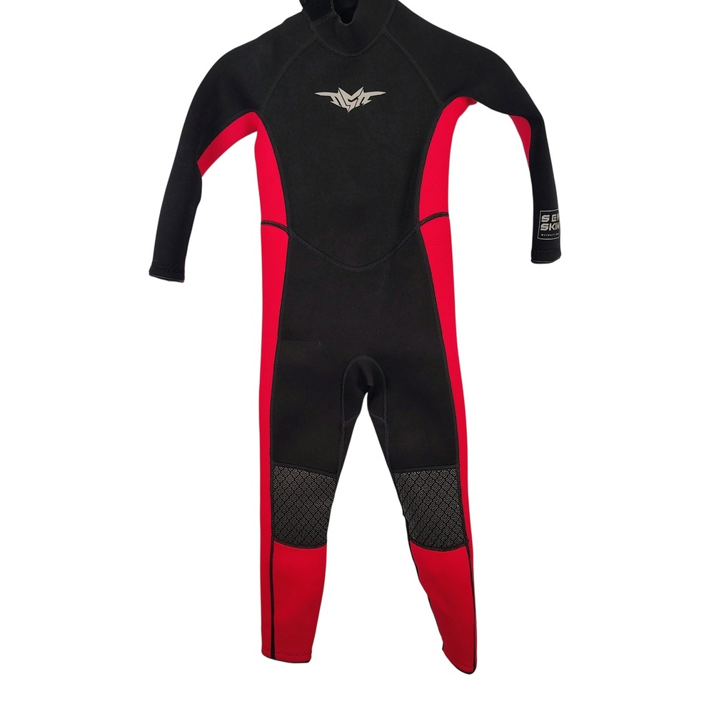 Seaskin Womens SZ 6 Full Body Wetsuit Black Red 3mm Neoprene Surfcore Gorpcore